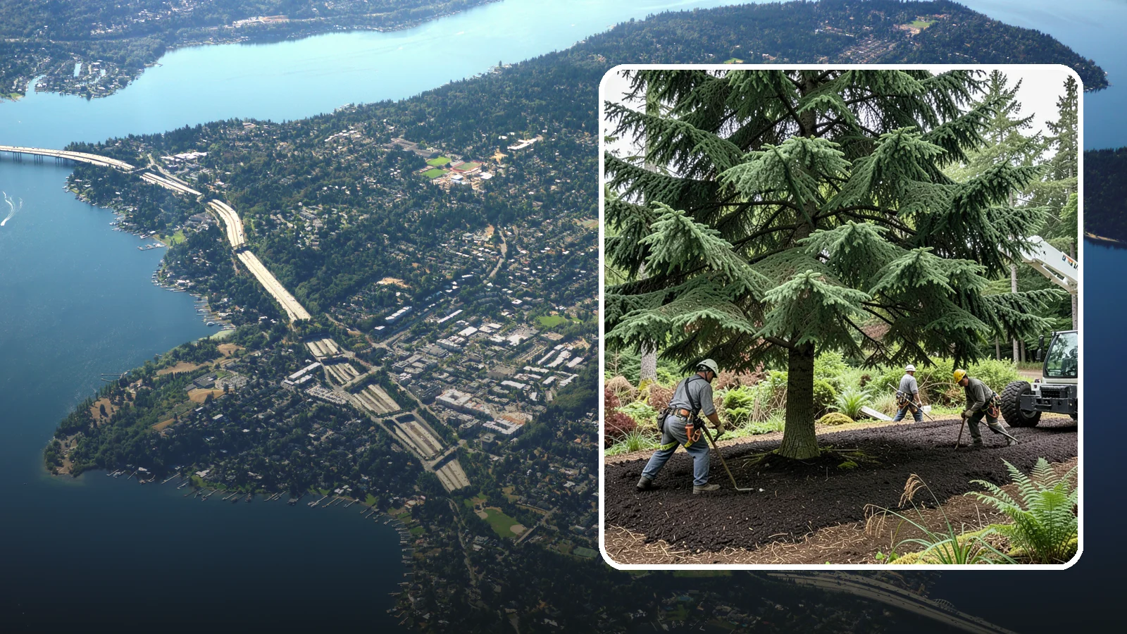 Mulching in Mercer Island, King County, WA - The application of mulch over the root zone.