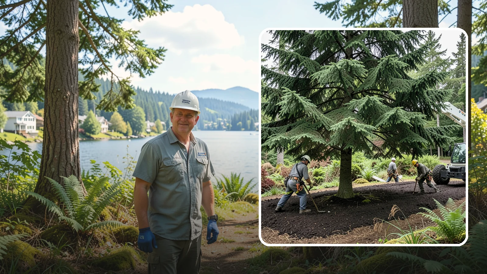 Mulching in Milton, King County, WA - The application of mulch over the root zone.