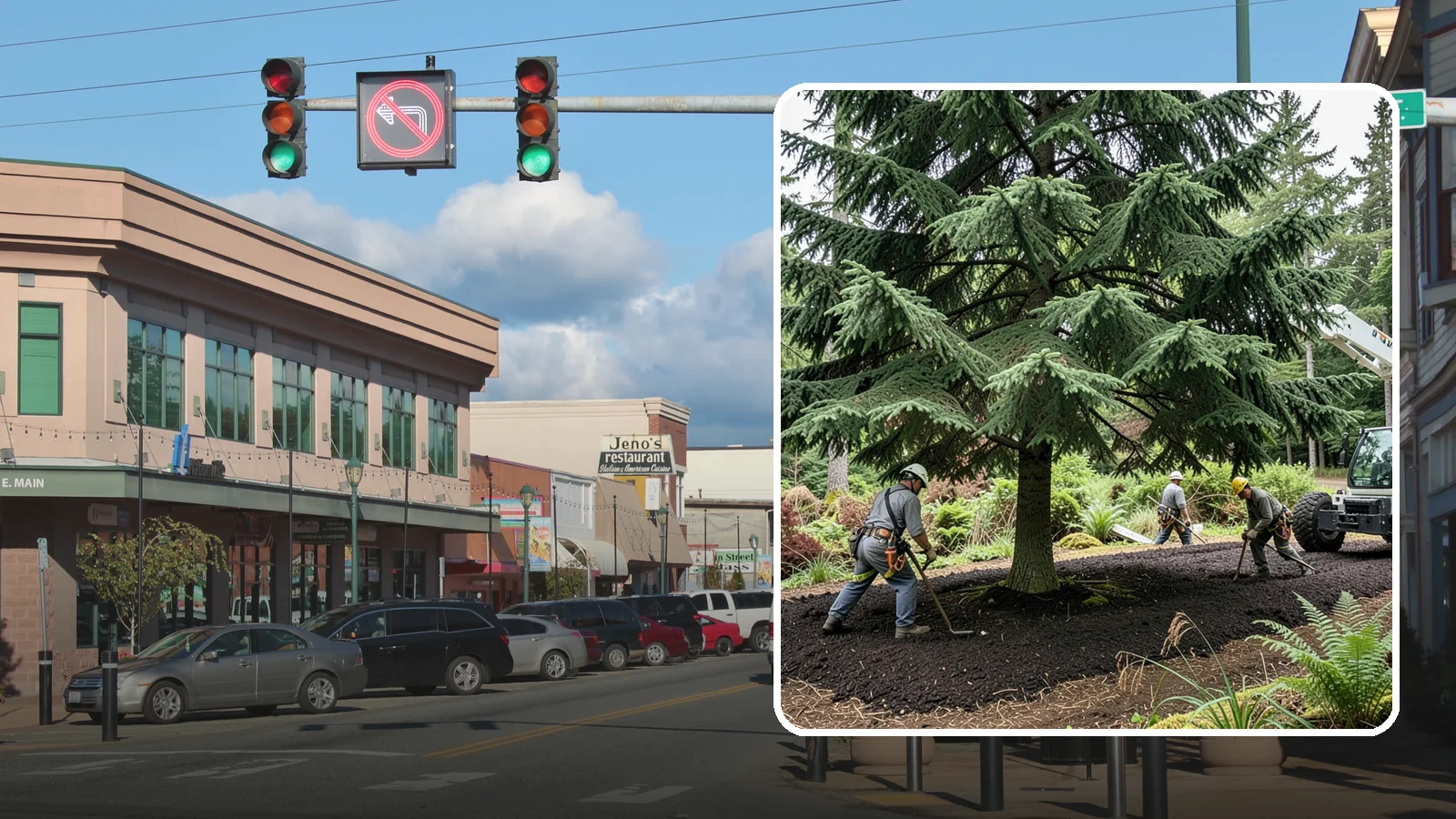Mulching in Monroe, Snohomish County, WA - The application of mulch over the root zone.