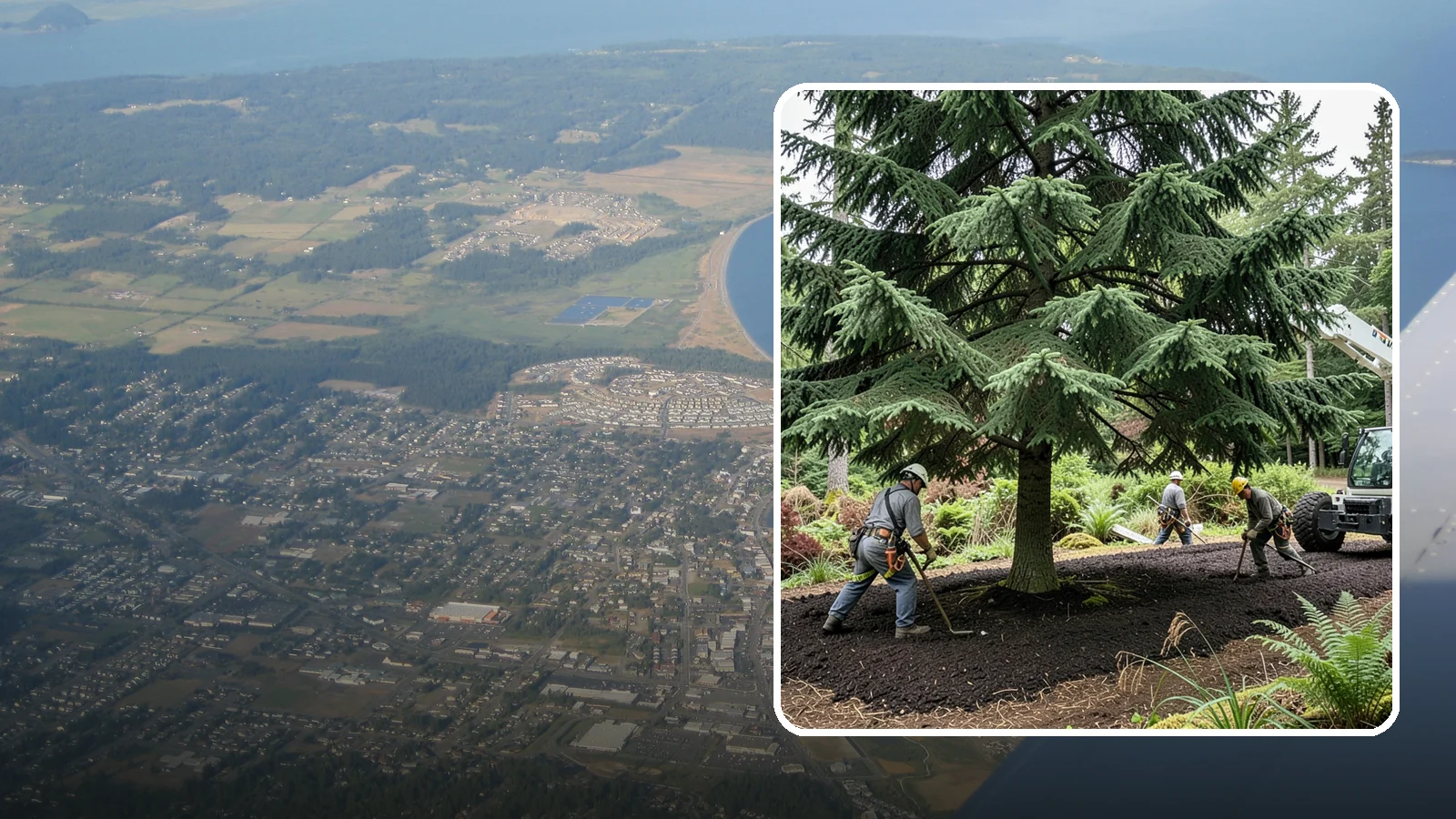 Mulching in Oak Harbor, Island County, WA - The application of mulch over the root zone.