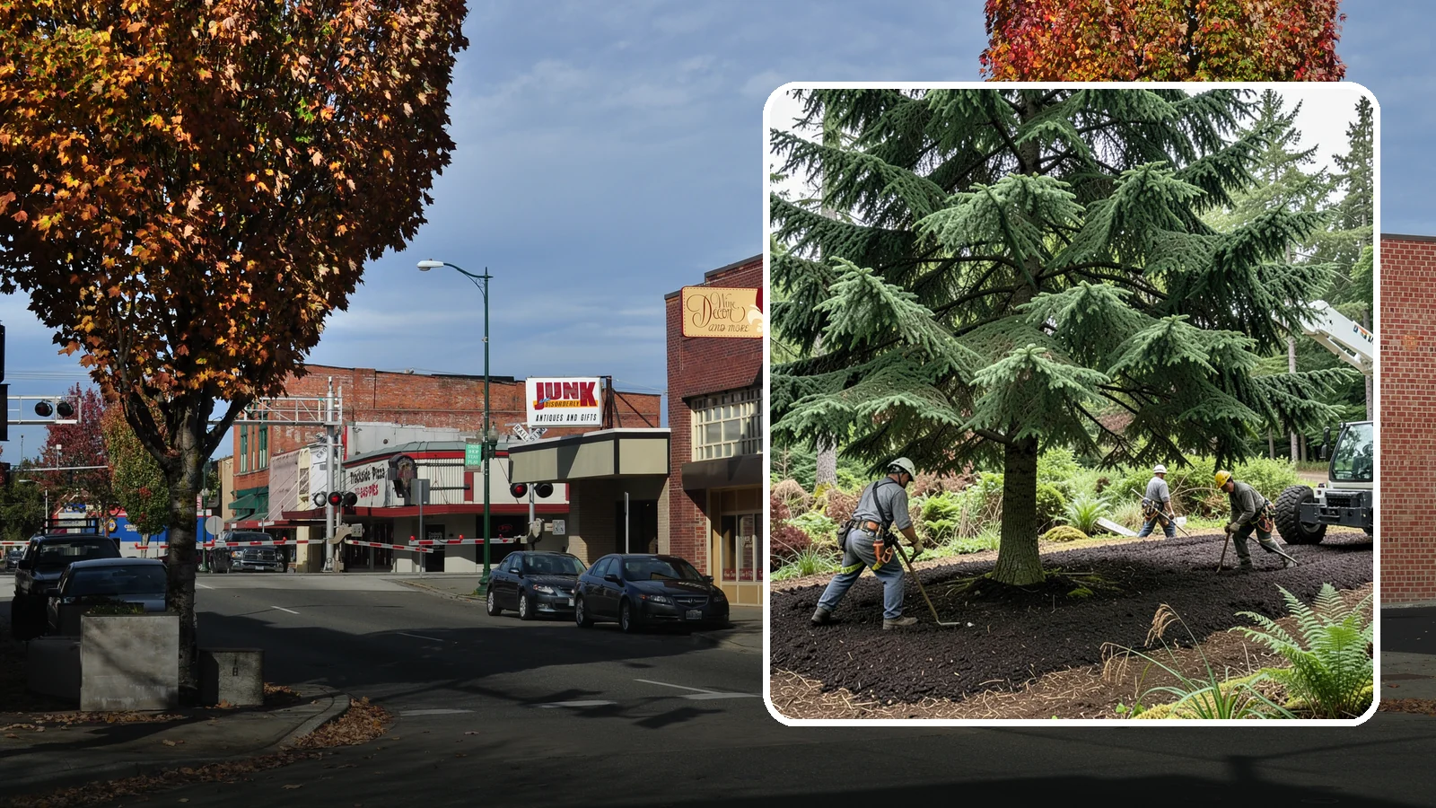 Mulching in Puyallup, Pierce County, WA - The application of mulch over the root zone.