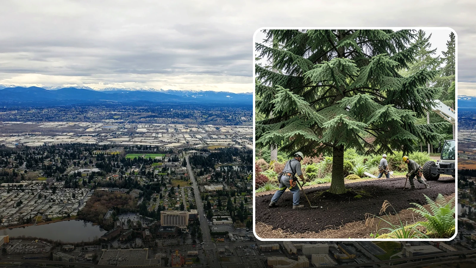 Mulching in SeaTac, King County, WA - The application of mulch over the root zone.