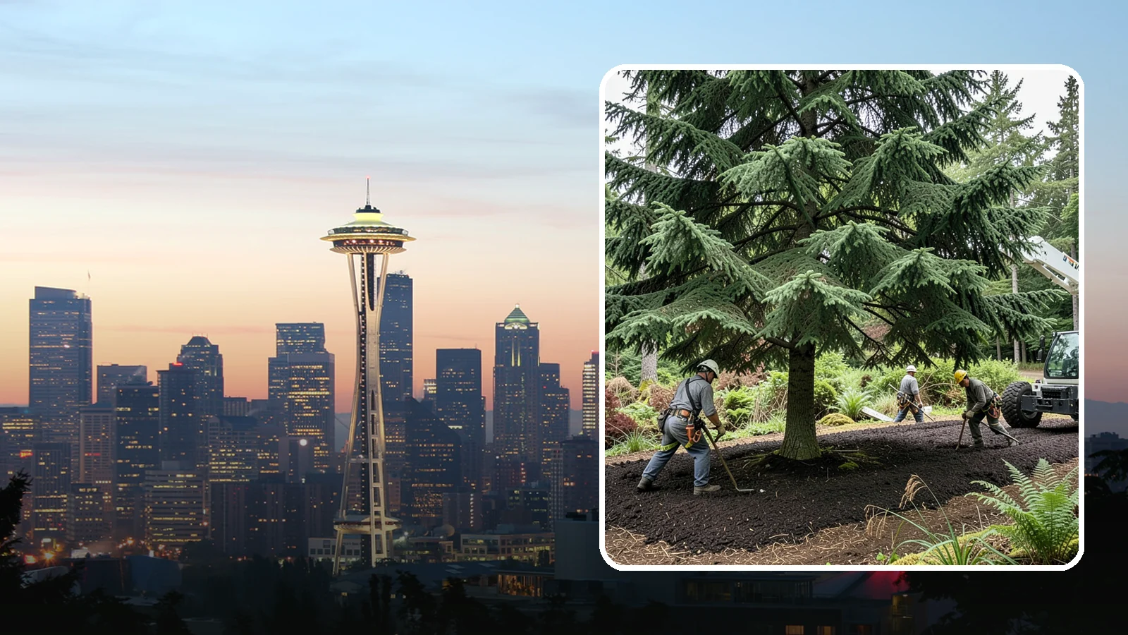 Mulching in Seattle, King County, WA - The application of mulch over the root zone.