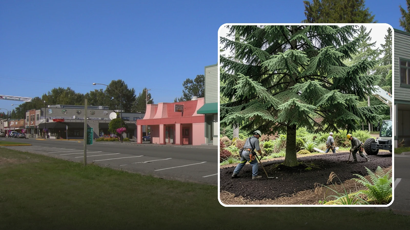 Mulching in Snoqualmie, King County, WA - The application of mulch over the root zone.