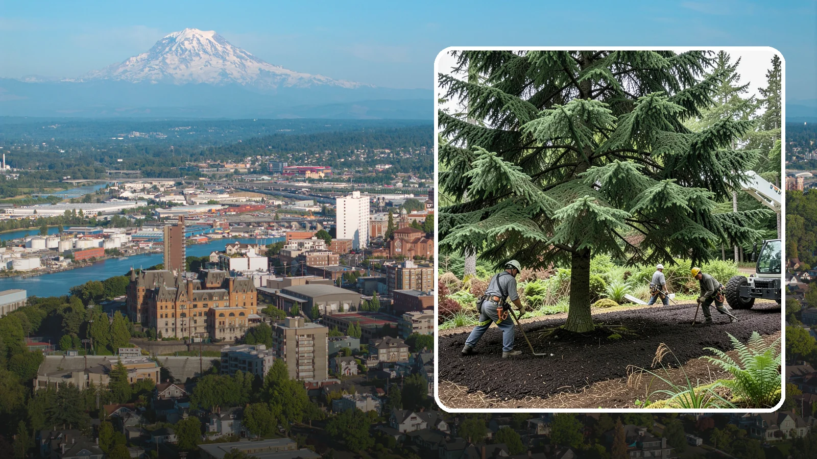 Mulching in Tacoma, Pierce County, WA - The application of mulch over the root zone.