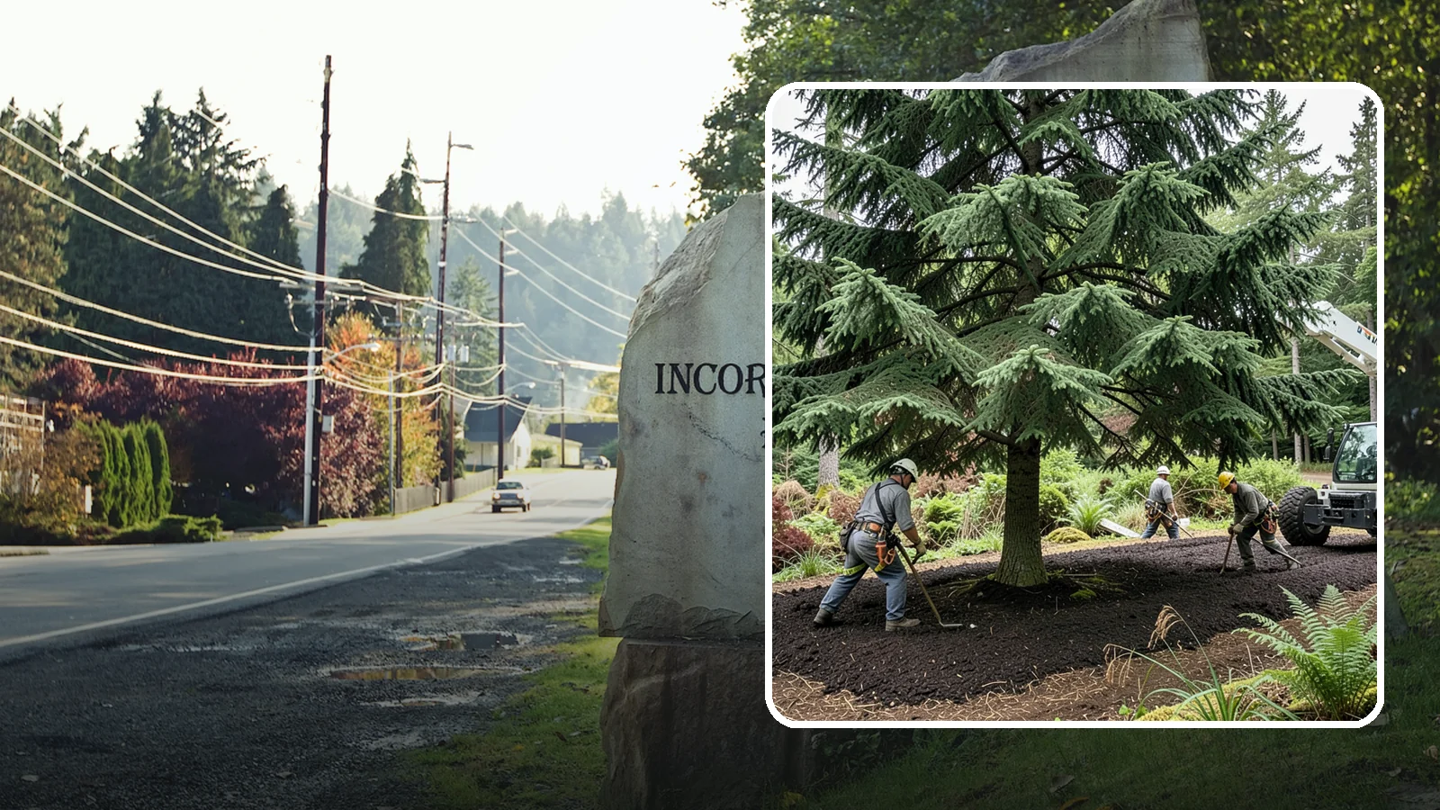 Mulching in Wilkeson, Pierce County, WA - The application of mulch over the root zone.