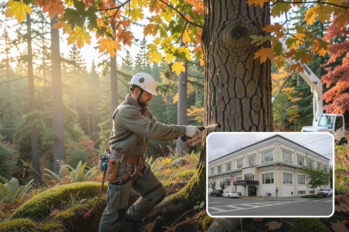 Multi-tree removal in Anacortes, Skagit County, WA - Removes safety hazards and reduces liability