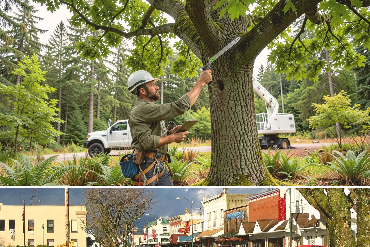 Multi-tree removal in Arlington, Snohomish County, WA - This service is best performed year-round in the Puget Sound climate provided that ground conditions allow equipment mobility...