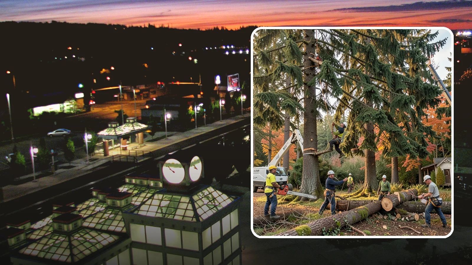 Multi-tree removal in Auburn, King County, WA - The coordinated removal of several trees in a single project.