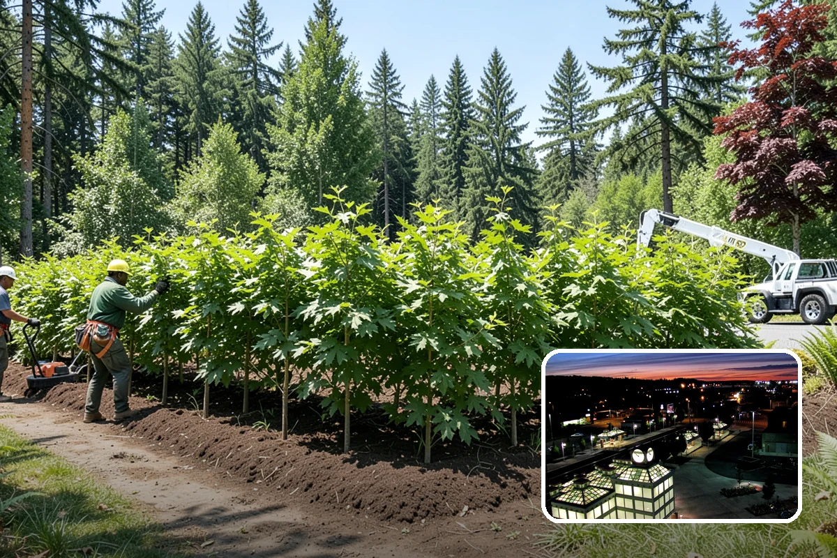 Multi-tree removal in Auburn, King County, WA - Removes safety hazards and reduces liability