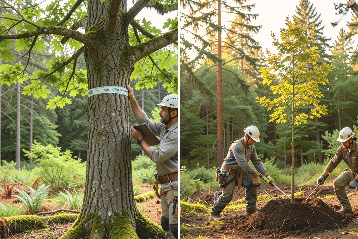 Multi-tree removal in Bellevue, King County, WA - On-site assessment and hazard evaluation