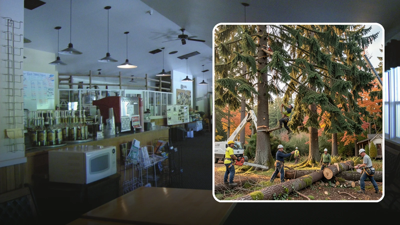 Multi-tree removal in Black Diamond, King County, WA - The coordinated removal of several trees in a single project.