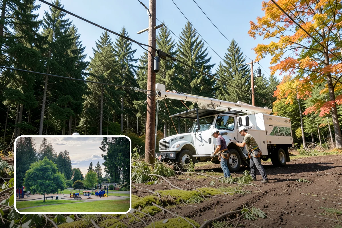 Multi-tree removal in Bonney Lake, Pierce County, WA - Removes safety hazards and reduces liability