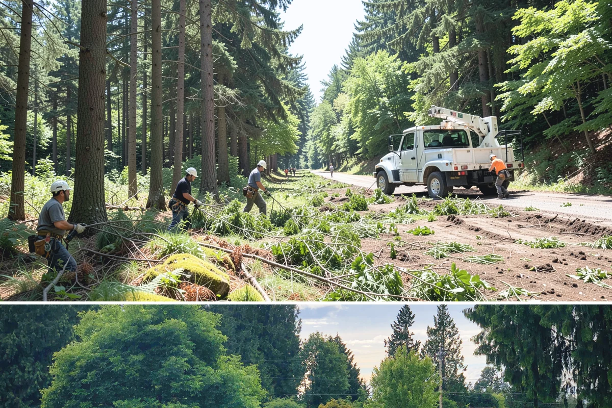 Multi-tree removal in Bonney Lake, Pierce County, WA - This service is best performed year-round in the Puget Sound climate provided that ground conditions allow equipment mobility...