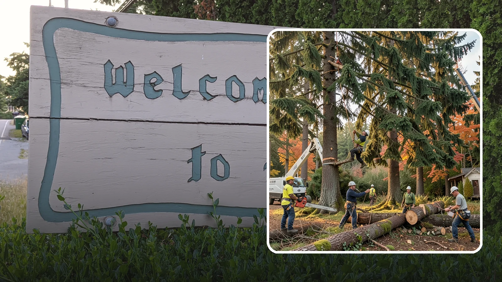 Multi-tree removal in Brier, Snohomish County, WA - The coordinated removal of several trees in a single project.