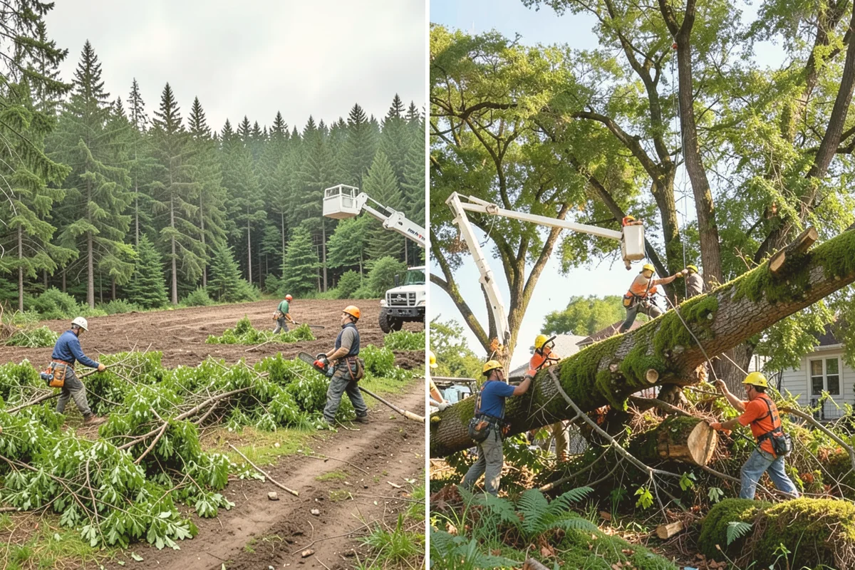 Multi-tree removal in Brier, Snohomish County, WA - On-site assessment and hazard evaluation