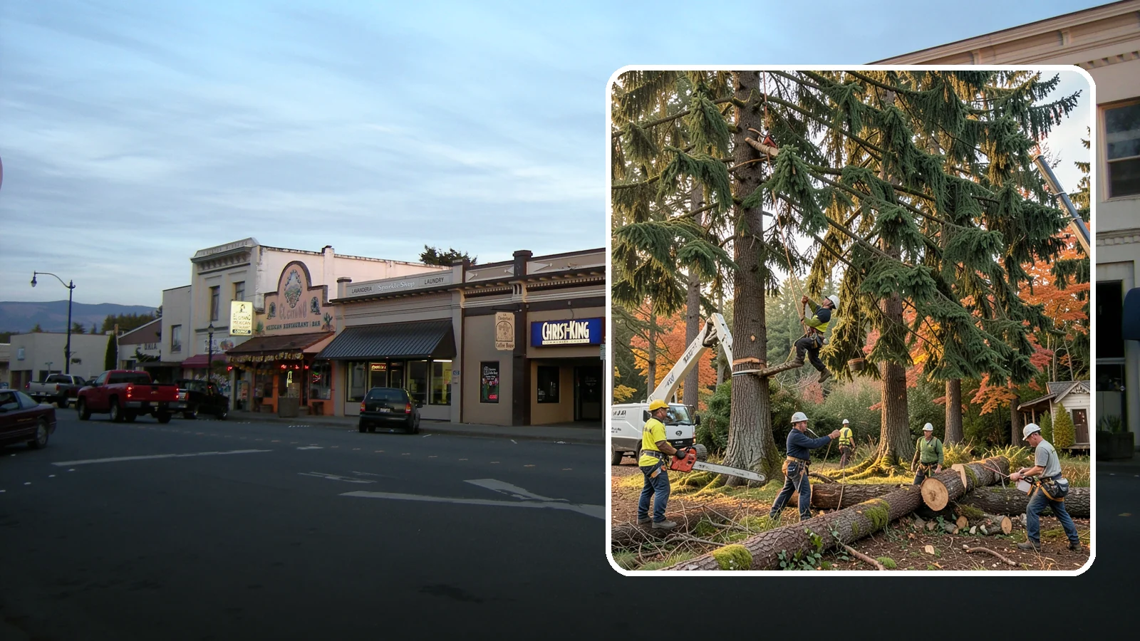 Multi-tree removal in Burlington, Skagit County, WA - The coordinated removal of several trees in a single project.