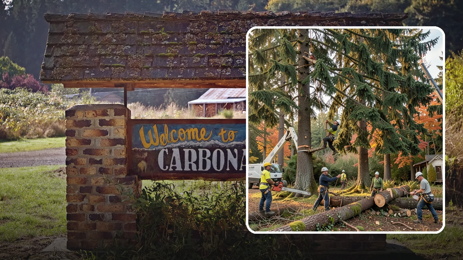 Multi-tree removal in Carbonado, Pierce County, WA - The coordinated removal of several trees in a single project.