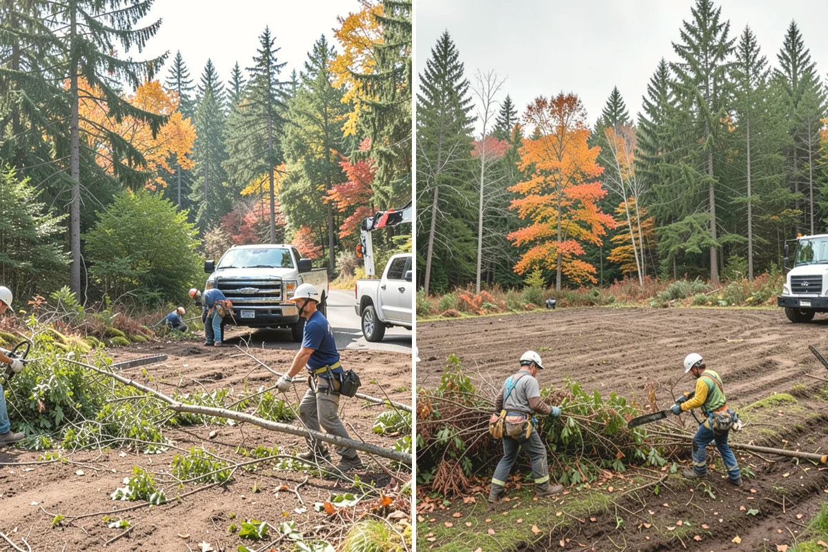 Multi-tree removal in Carbonado, Pierce County, WA - On-site assessment and hazard evaluation