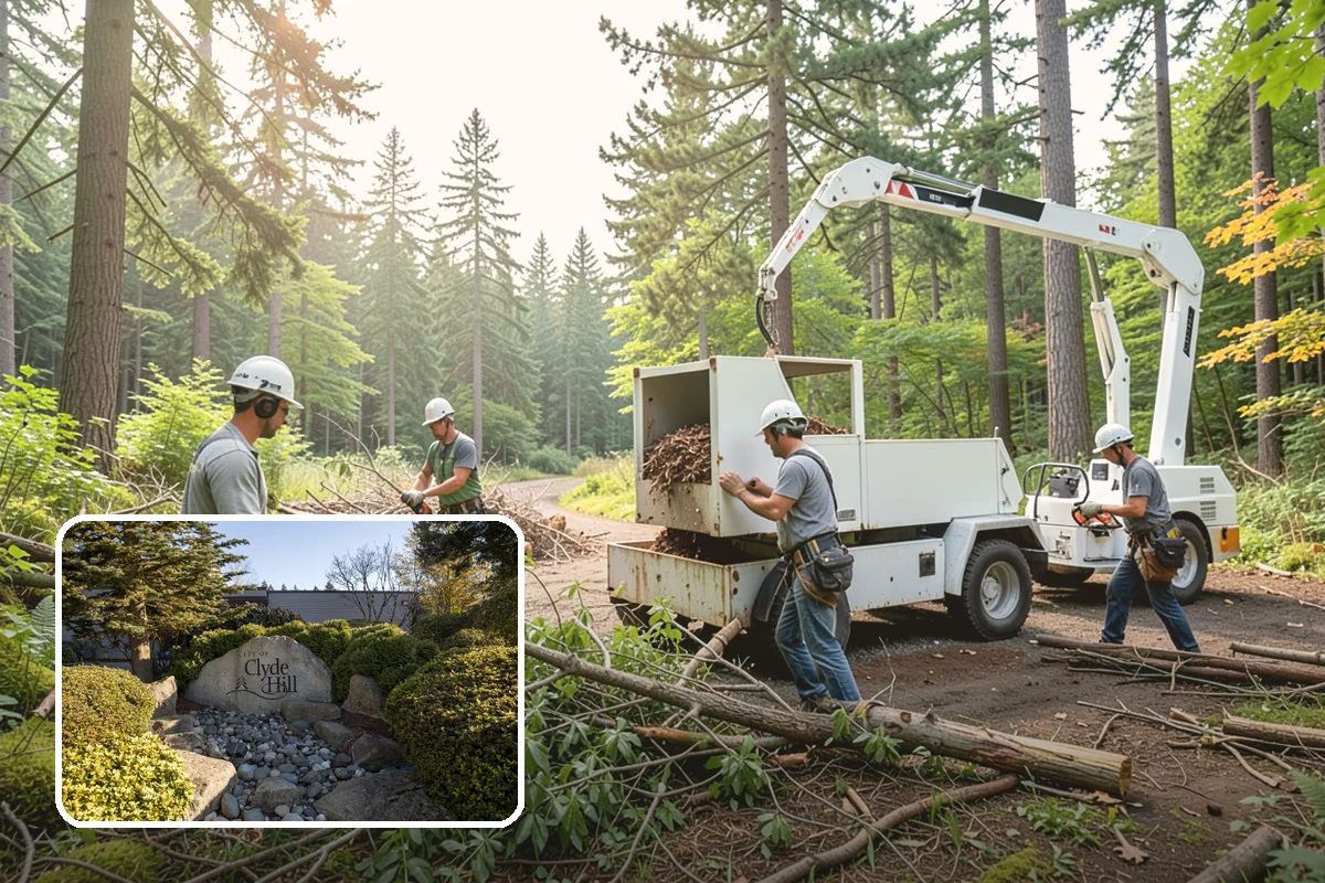 Multi-tree removal in Clyde Hill, King County, WA - Removes safety hazards and reduces liability