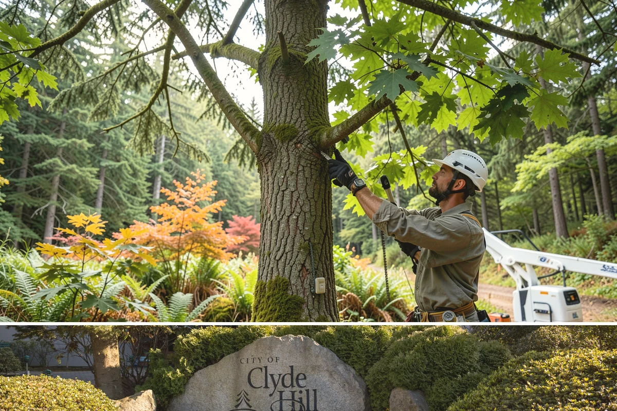 Multi-tree removal in Clyde Hill, King County, WA - This service is best performed year-round in the Puget Sound climate provided that ground conditions allow equipment mobility...