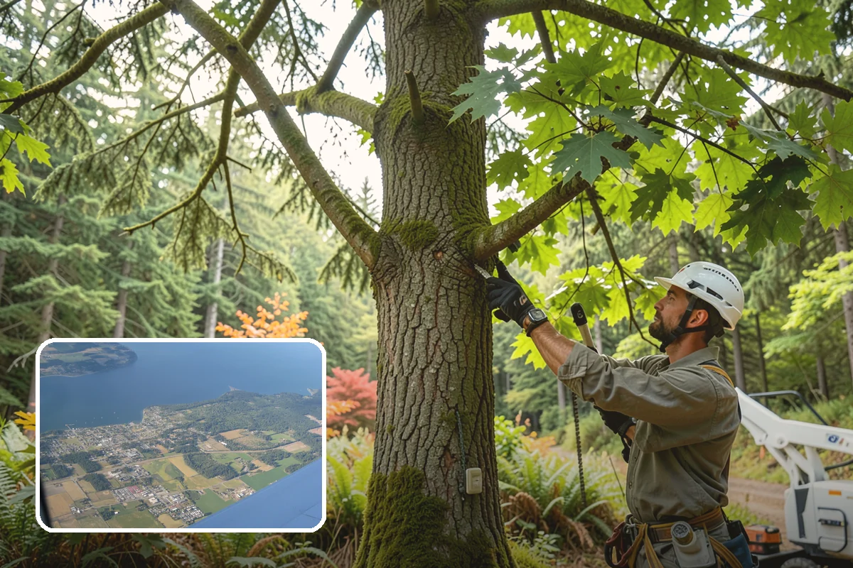 Multi-tree removal in Coupeville, Island County, WA - Removes safety hazards and reduces liability