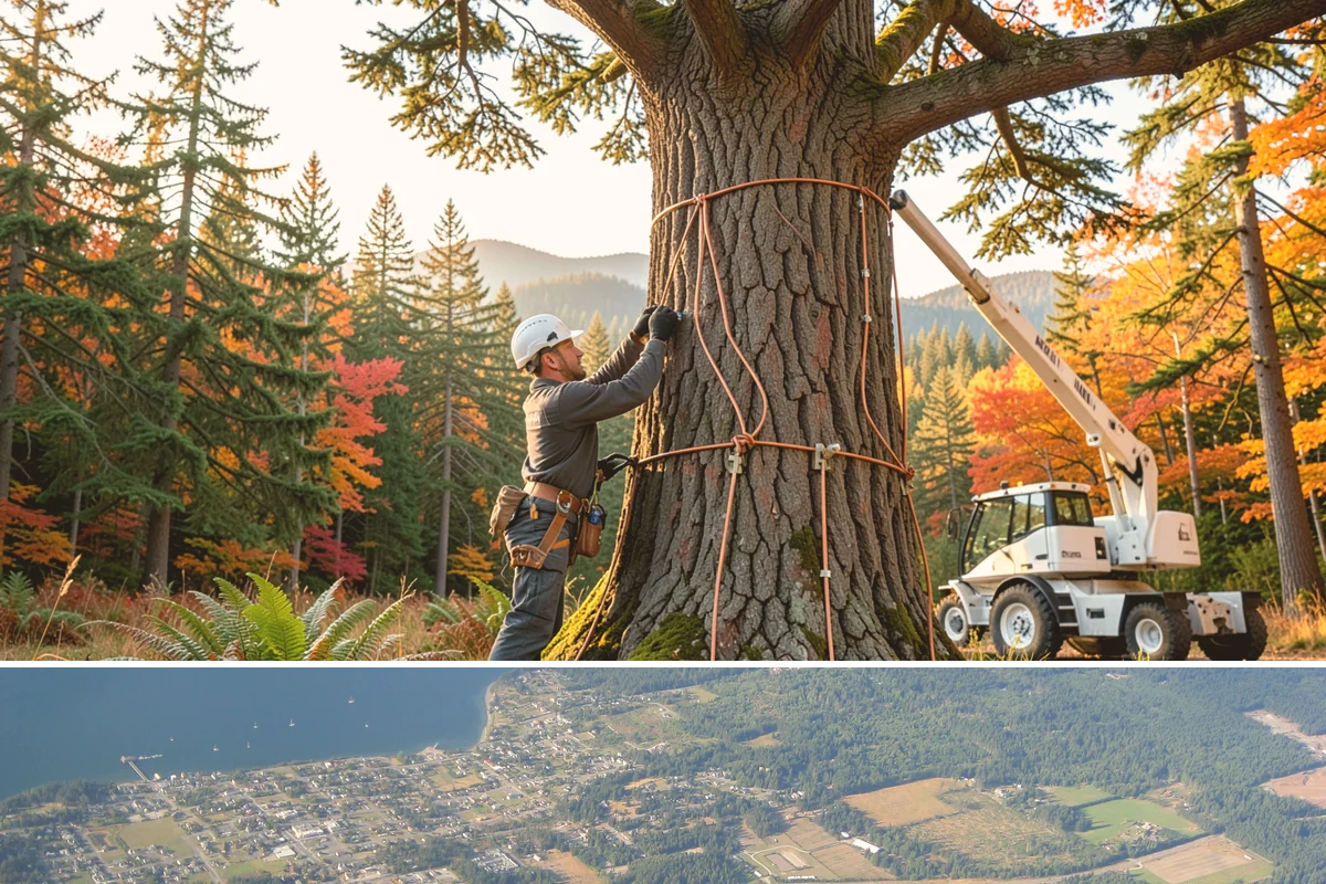 Multi-tree removal in Coupeville, Island County, WA - This service is best performed year-round in the Puget Sound climate provided that ground conditions allow equipment mobility...