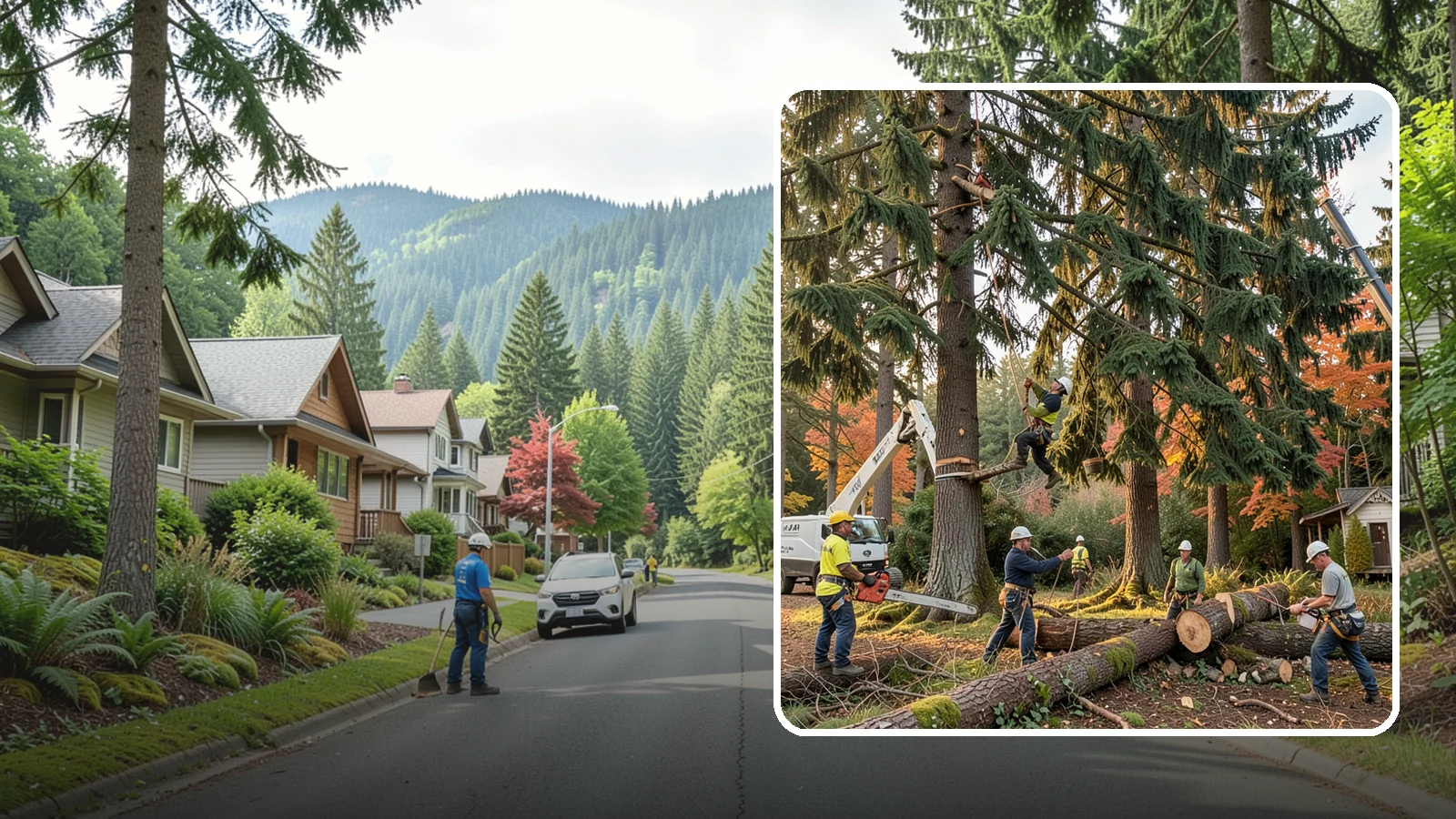Multi-tree removal in Darrington, Snohomish County, WA - The coordinated removal of several trees in a single project.