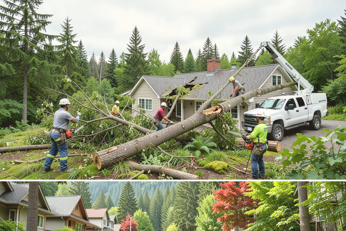 Multi-tree removal in Darrington, Snohomish County, WA - This service is best performed year-round in the Puget Sound climate provided that ground conditions allow equipment mobility...
