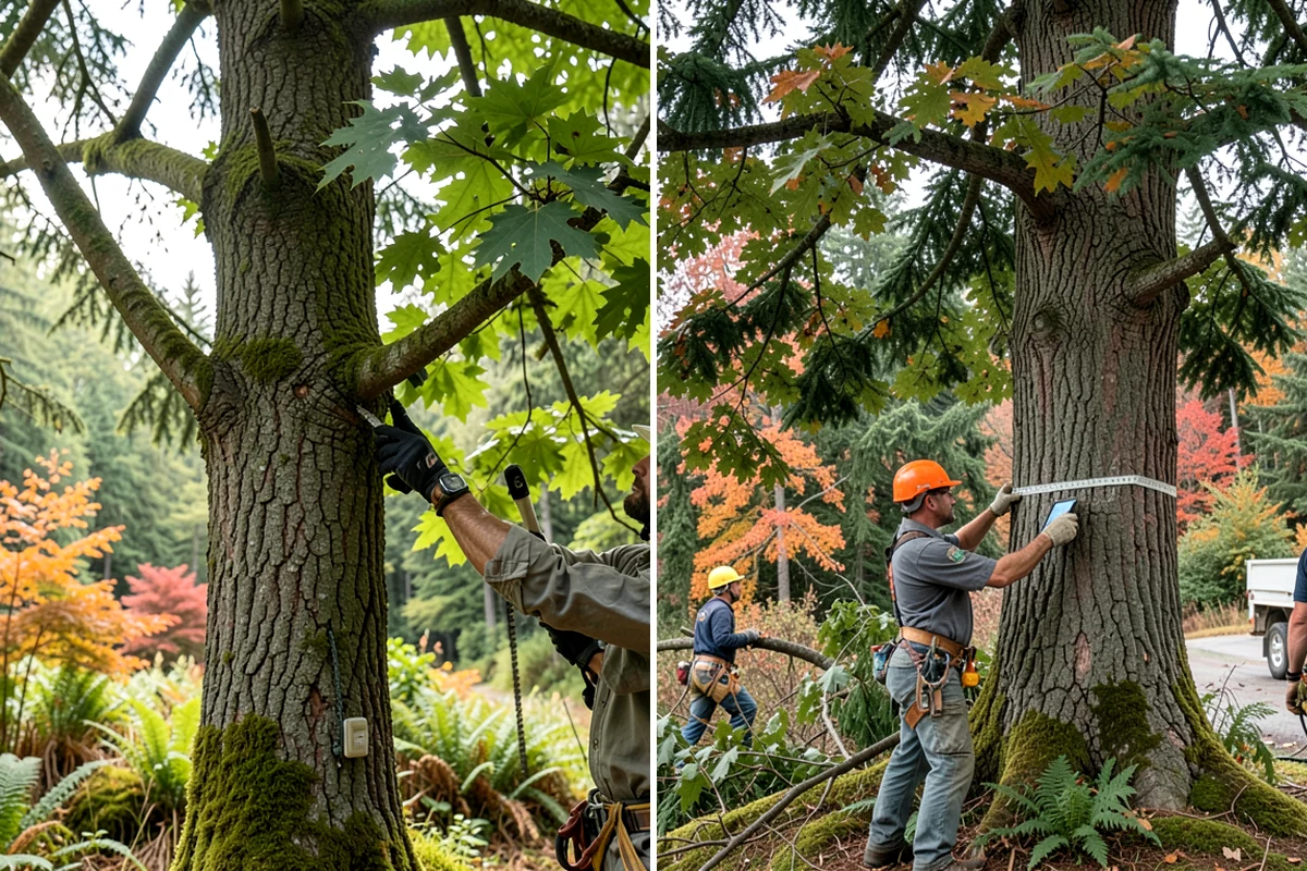 Multi-tree removal in DuPont, Pierce County, WA - On-site assessment and hazard evaluation