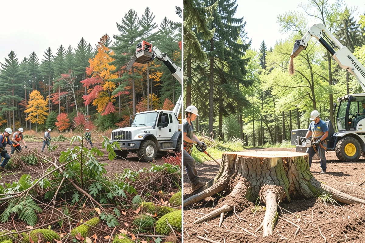Multi-tree removal in Duvall, King County, WA - On-site assessment and hazard evaluation