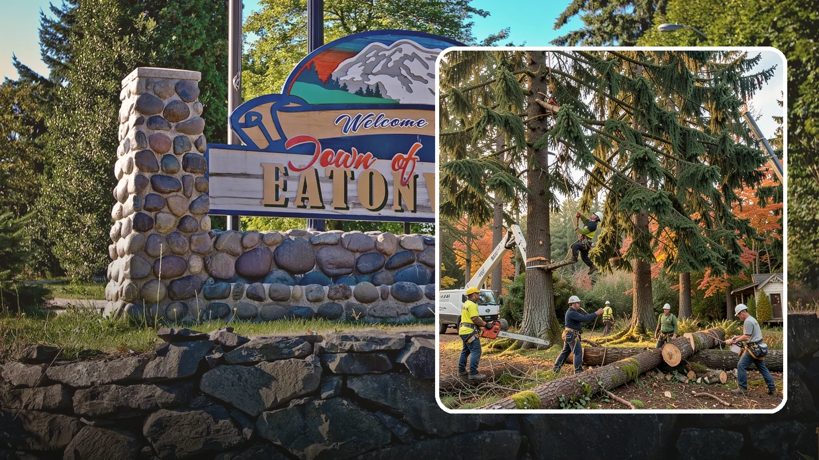 Multi-tree removal in Eatonville, Pierce County, WA - The coordinated removal of several trees in a single project.