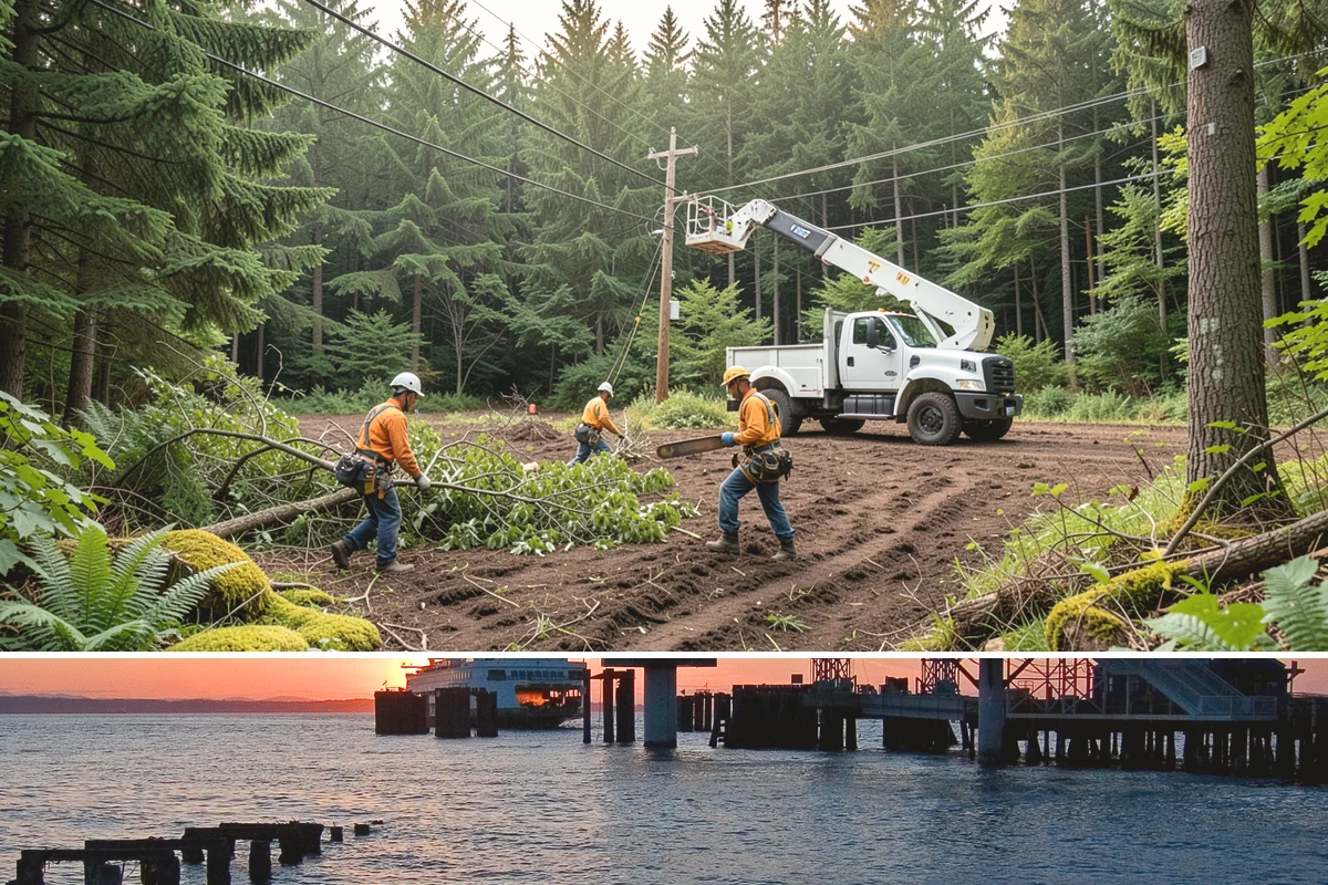Multi-tree removal in Edmonds, Snohomish County, WA - This service is best performed year-round in the Puget Sound climate provided that ground conditions allow equipment mobility...