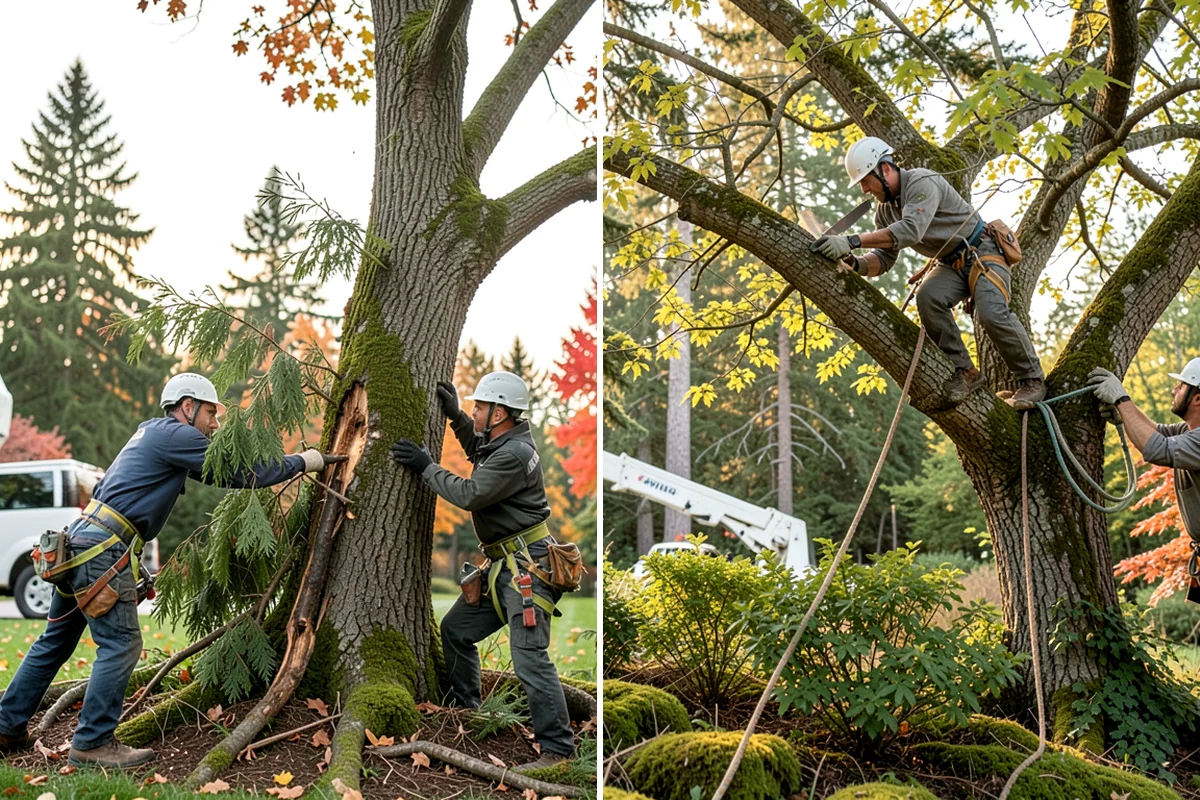 Multi-tree removal in Everett, Snohomish County, WA - On-site assessment and hazard evaluation