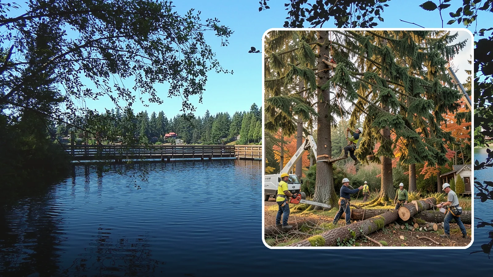 Multi-tree removal in Federal Way, King County, WA - The coordinated removal of several trees in a single project.