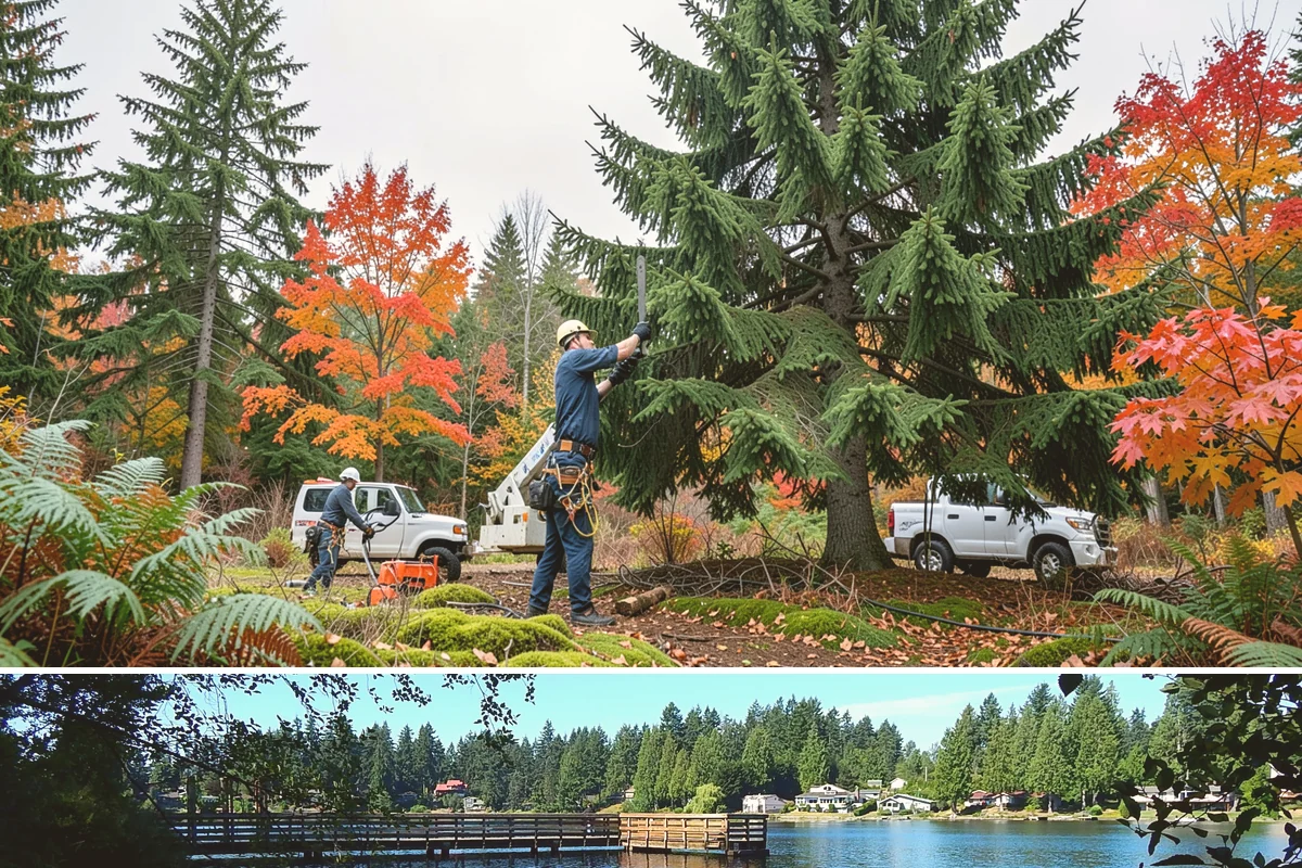 Multi-tree removal in Federal Way, King County, WA - This service is best performed year-round in the Puget Sound climate provided that ground conditions allow equipment mobility...