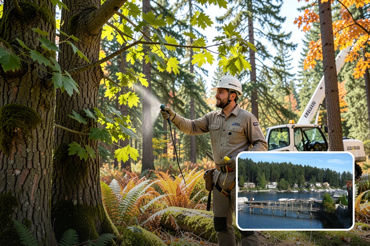 Multi-tree removal in Gig Harbor, Pierce County, WA - Removes safety hazards and reduces liability