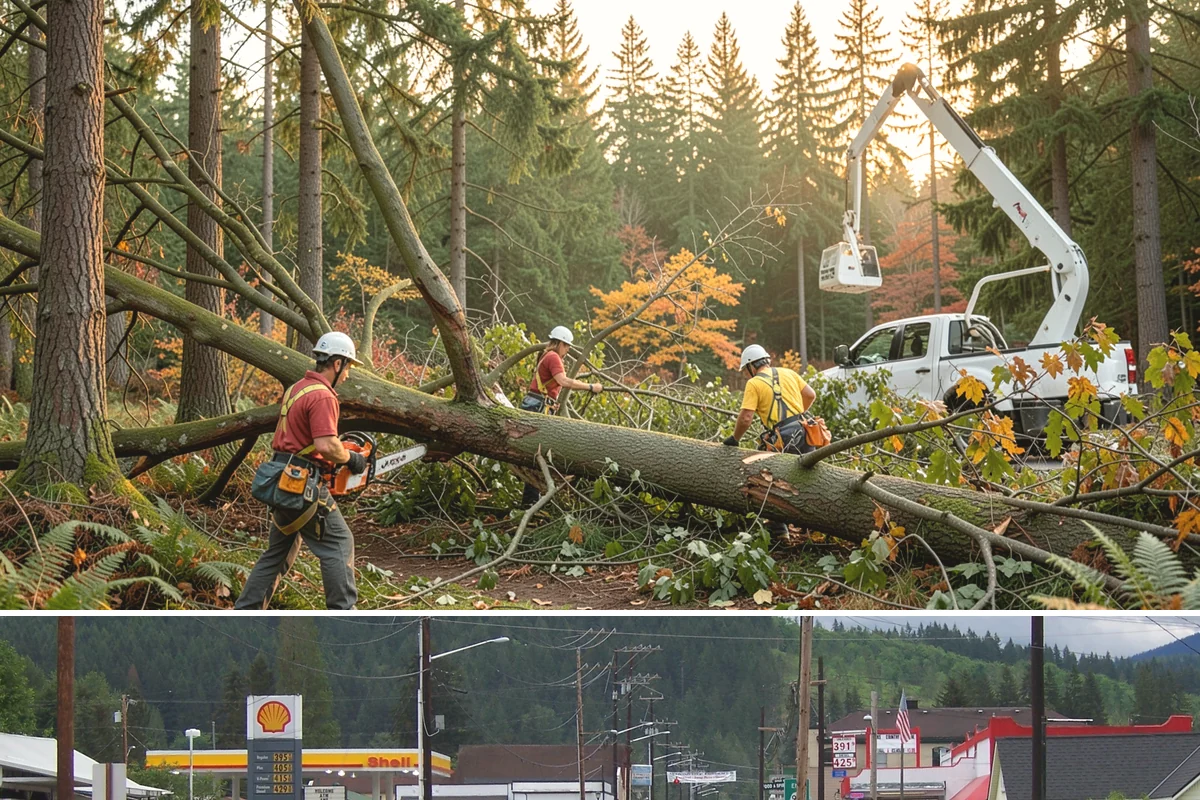 Multi-tree removal in Granite Falls, Snohomish County, WA - This service is best performed year-round in the Puget Sound climate provided that ground conditions allow equipment mobility...