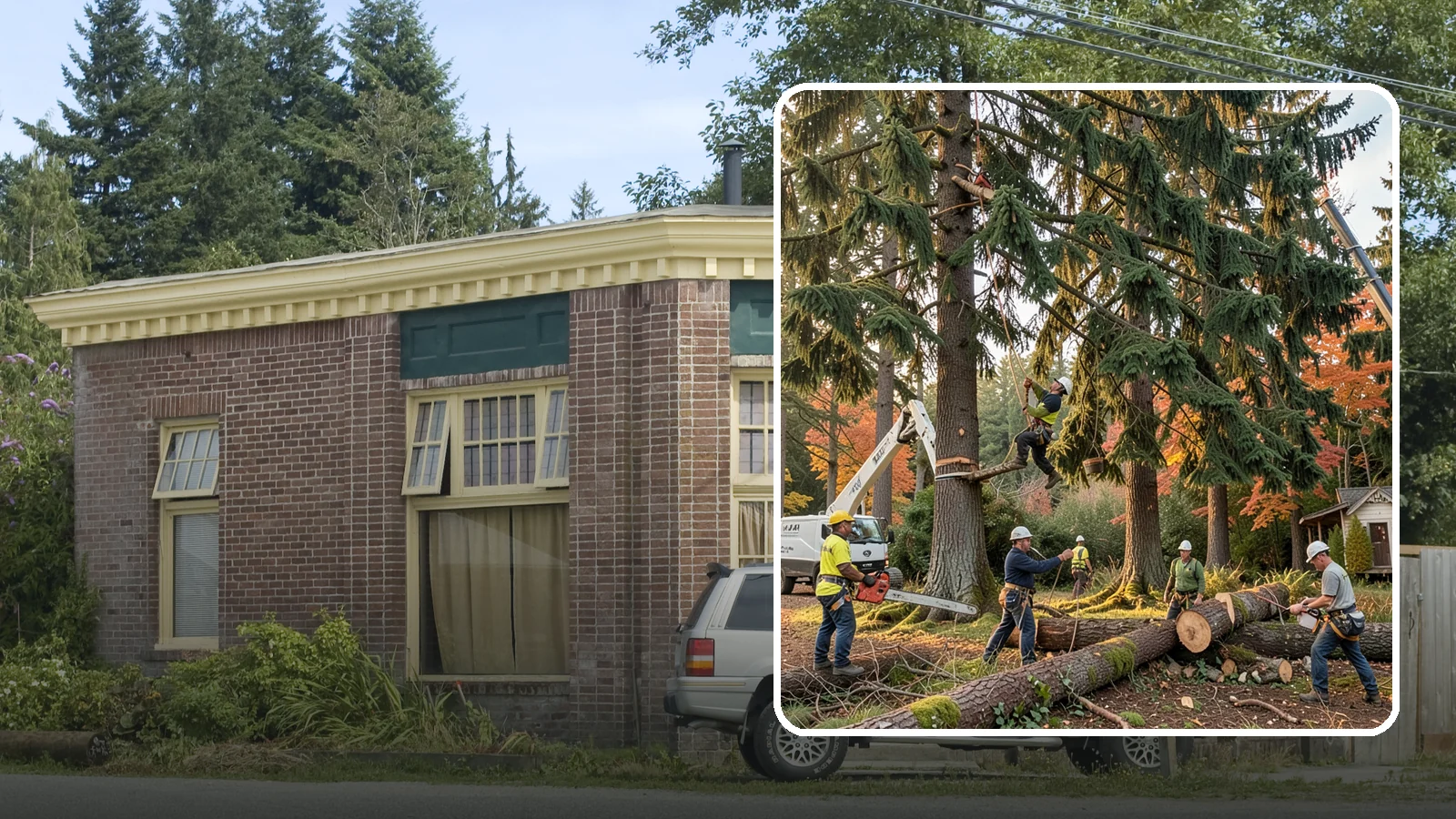 Multi-tree removal in Hamilton, Skagit County, WA - The coordinated removal of several trees in a single project.