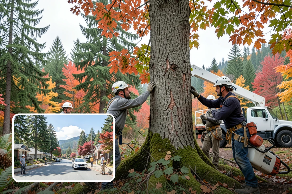 Multi-tree removal in Hunts Point, King County, WA - Removes safety hazards and reduces liability