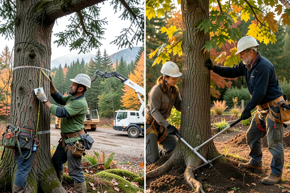 Multi-tree removal in Hunts Point, King County, WA - On-site assessment and hazard evaluation