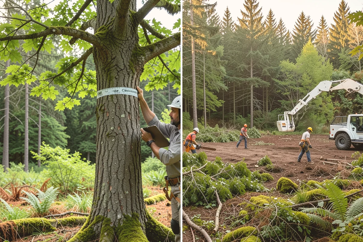 Multi-tree removal in Kent, King County, WA - On-site assessment and hazard evaluation