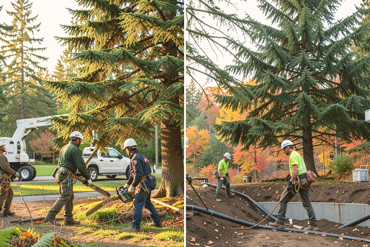 Multi-tree removal in Kirkland, King County, WA - On-site assessment and hazard evaluation