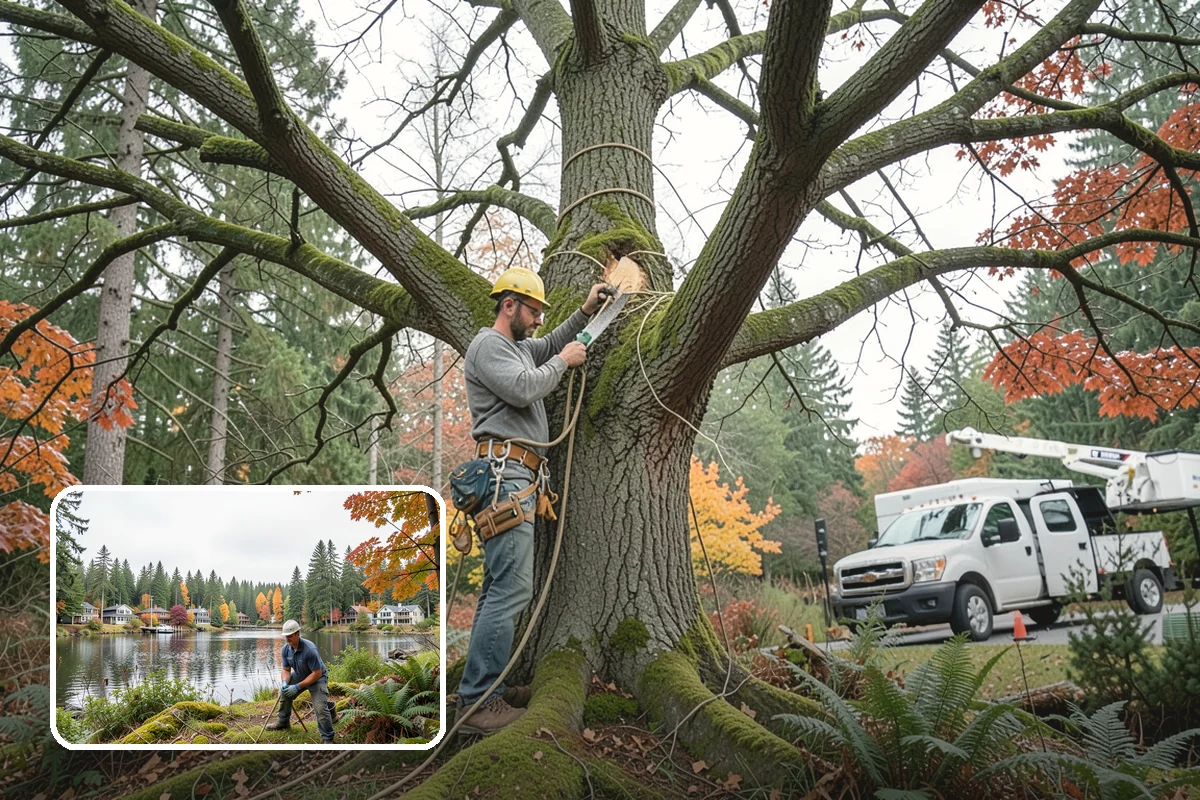 Multi-tree removal in La Conner, Skagit County, WA - Removes safety hazards and reduces liability