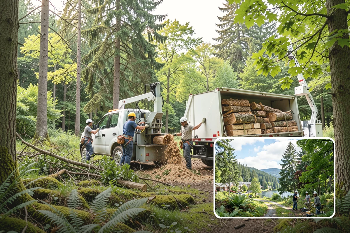 Multi-tree removal in Lake Forest Park, King County, WA - Removes safety hazards and reduces liability