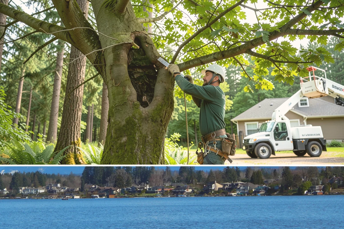 Multi-tree removal in Lake Stevens, Snohomish County, WA - This service is best performed year-round in the Puget Sound climate provided that ground conditions allow equipment mobility...