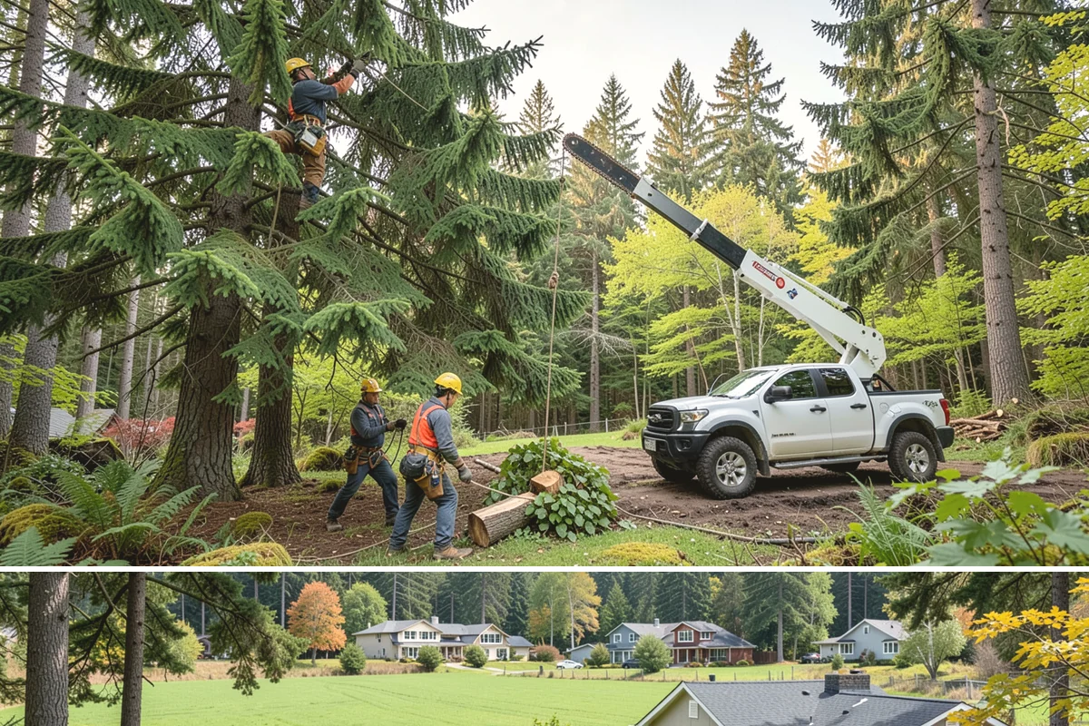Multi-tree removal in Lyman, Skagit County, WA - This service is best performed year-round in the Puget Sound climate provided that ground conditions allow equipment mobility...