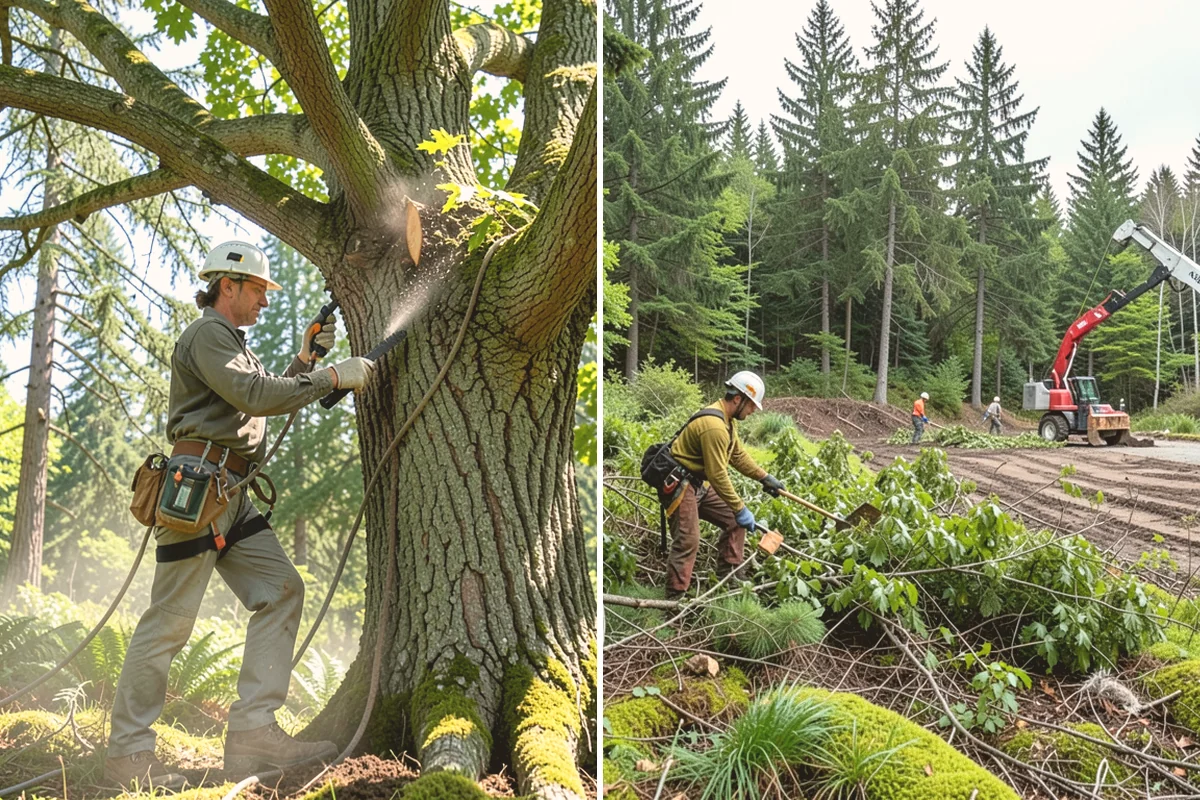 Multi-tree removal in Lynnwood, Snohomish County, WA - On-site assessment and hazard evaluation