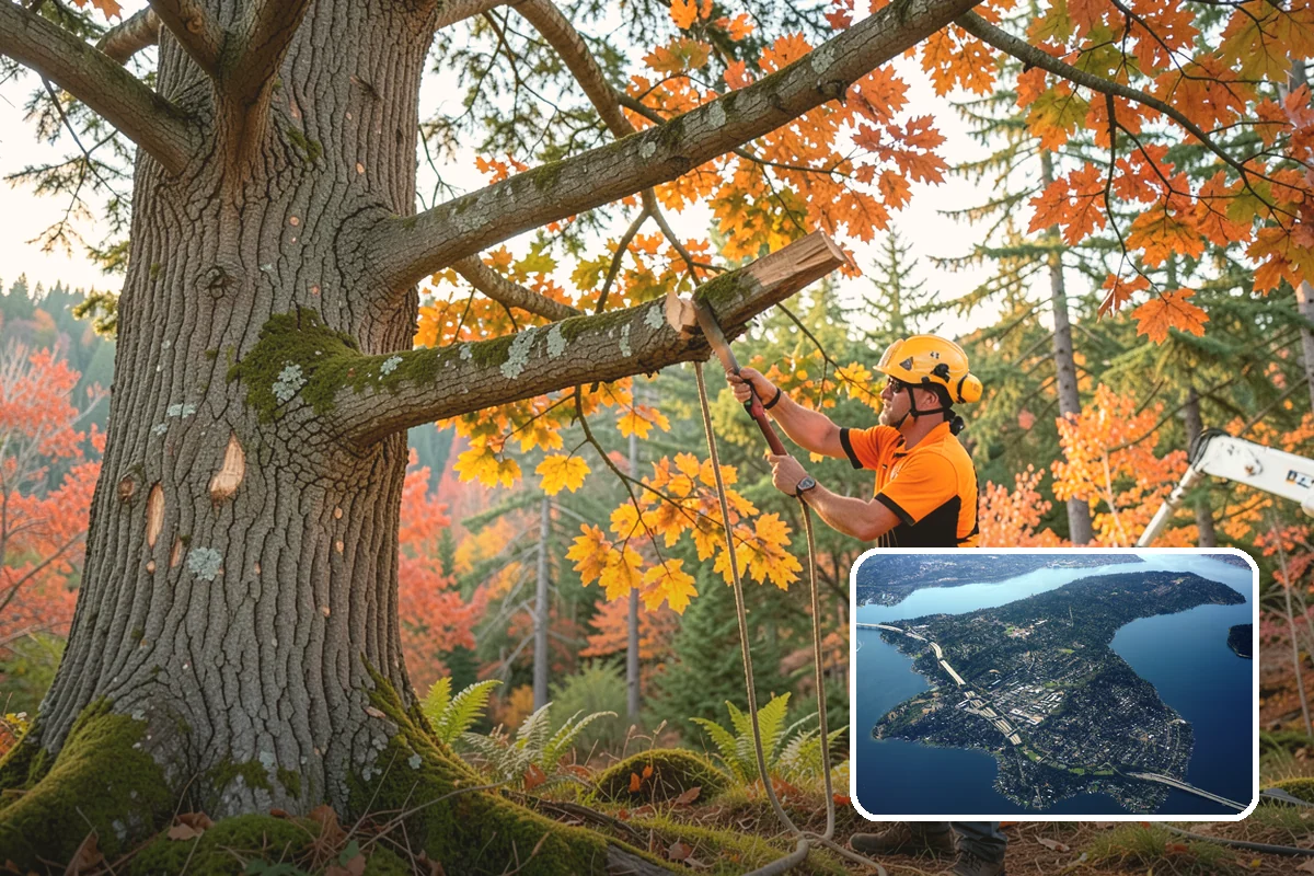 Multi-tree removal in Mercer Island, King County, WA - Removes safety hazards and reduces liability