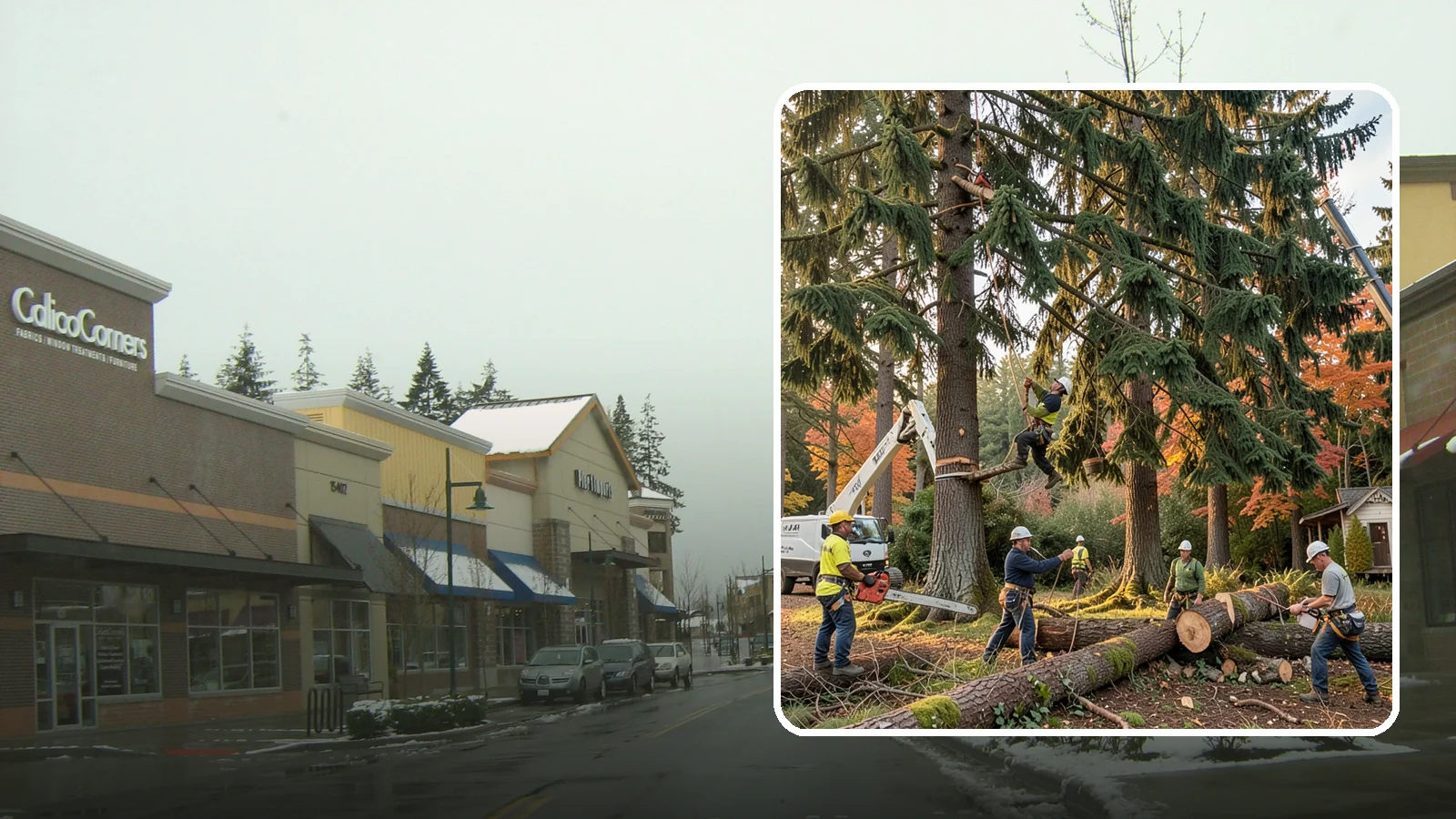 Multi-tree removal in Mill Creek, Snohomish County, WA - The coordinated removal of several trees in a single project.